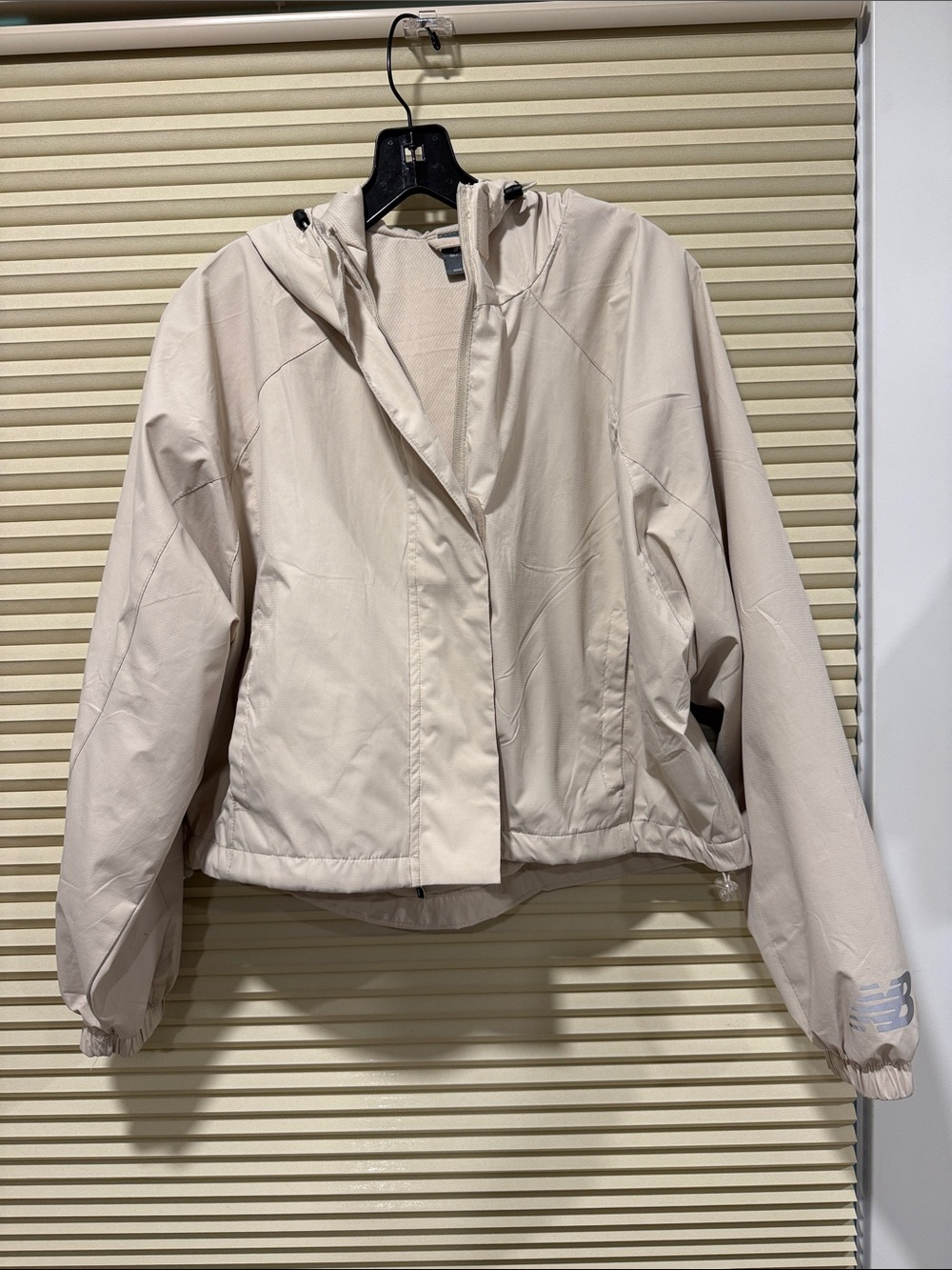 New Balance Light Cream Hooded Bomber Jacket
